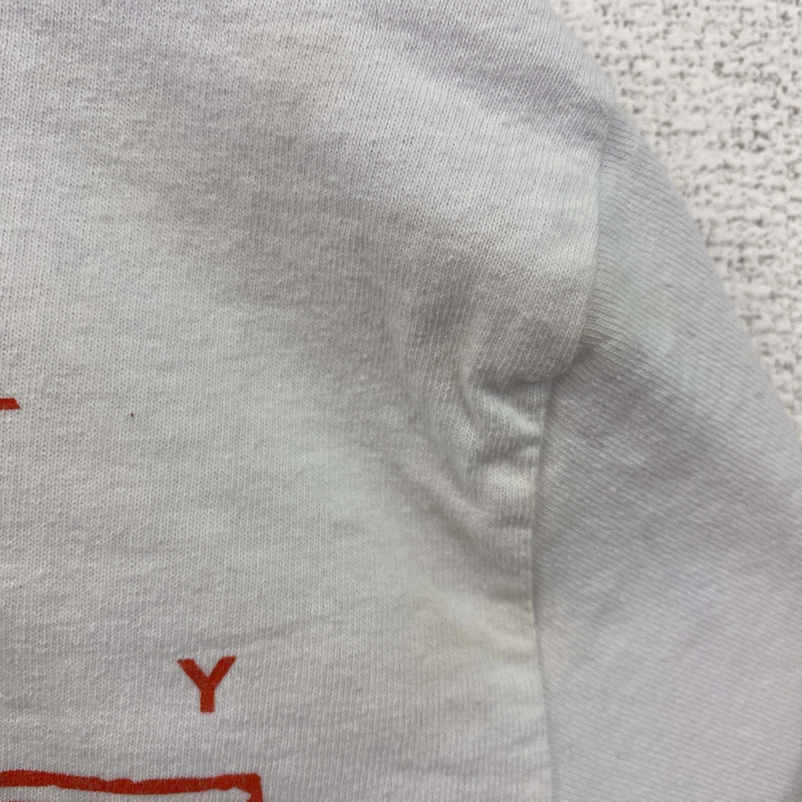 古着 used　VITRIOL　長袖ビッグプリントTシャツ　クルーネックロンT　Destiny　ヒューマン　白　ホワイト　Mサイズ
