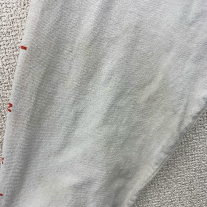 古着 used　VITRIOL　長袖ビッグプリントTシャツ　クルーネックロンT　Destiny　ヒューマン　白　ホワイト　Mサイズ