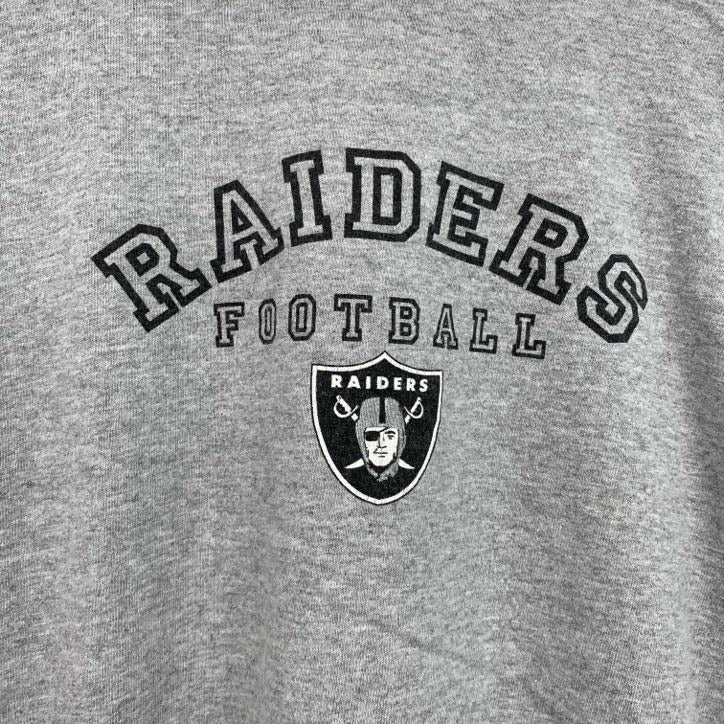 古着 used　NFL　長袖プリントTシャツ　クルーネック　レトロデザイン　スポーツ　フットボール　灰　グレー　XLサイズ