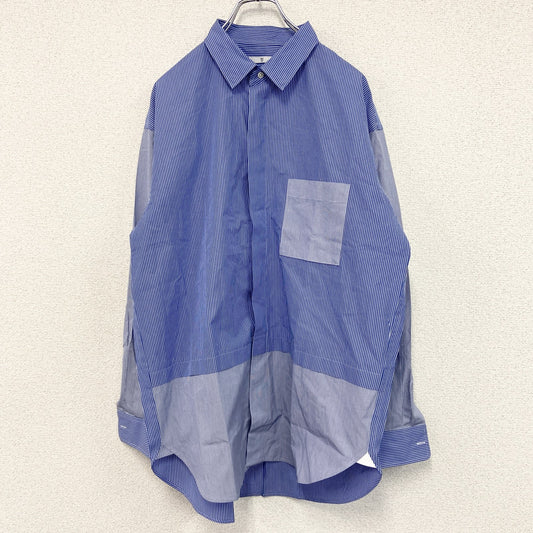UNIQLO＋J　ユニクロ　ジルサンダー　スーピマコットンオーバーサイズシャツ　長袖シャツ　青　ブルー　Lサイズ