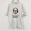 SergioTacchini　半袖プリントTシャツ　シングルステッチ　霜降りグレー　Lサイズ