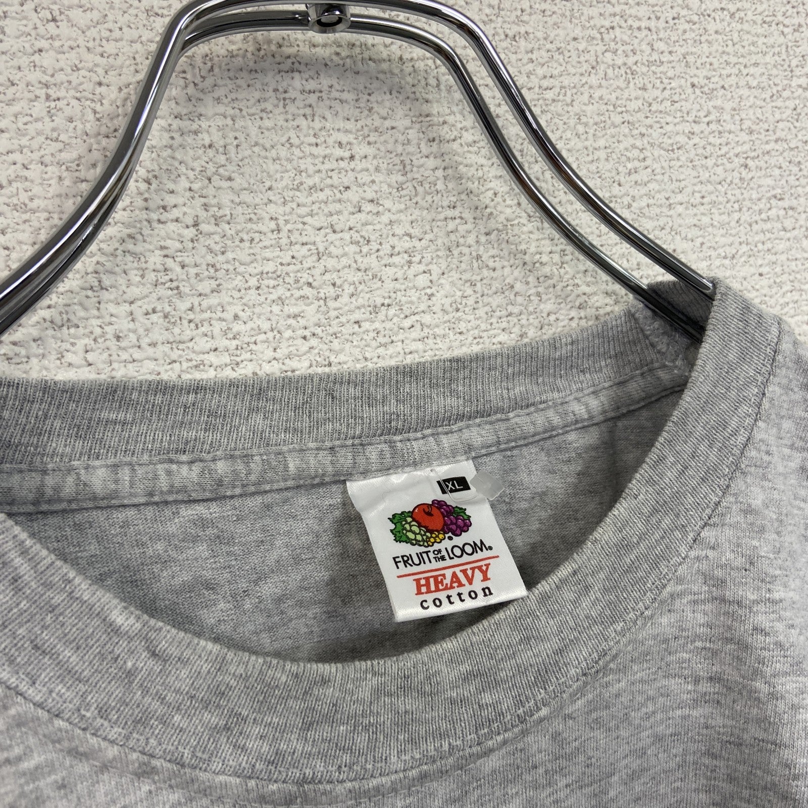 古着 used　FRUIT OF THE LOOM　半袖プリントTシャツ　アイルランド　クルーネック　レトロ　グレー　XLサイズ
