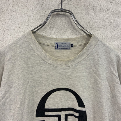 SergioTacchini　半袖プリントTシャツ　シングルステッチ　霜降りグレー　Lサイズ