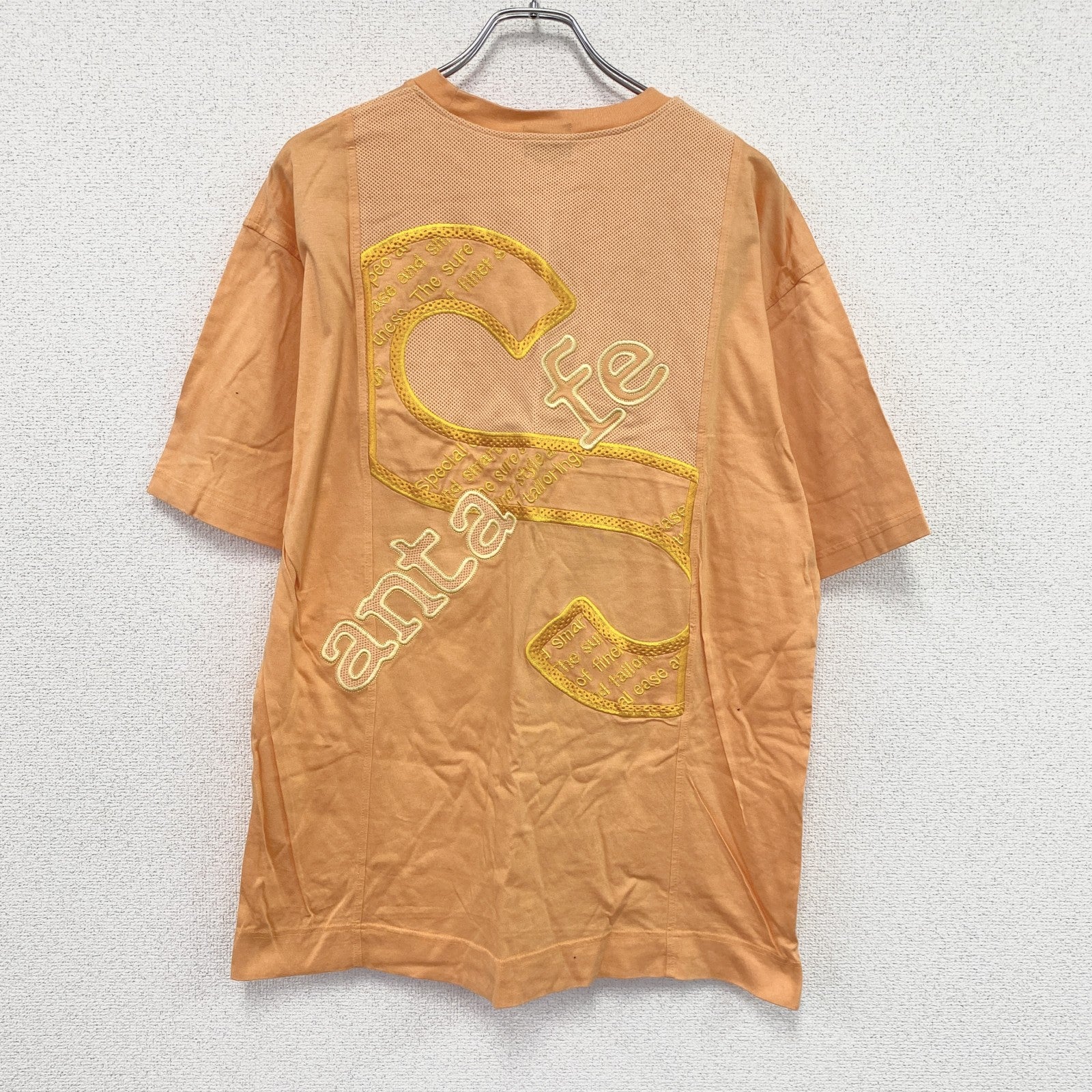 90s　santa fe　サンタフェ　半袖Tシャツ　刺繍ロゴ　デカロゴ　ヴィンテージ　オレンジ