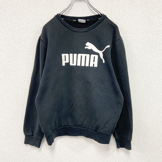 PUMA　プーマ　スウェット/トレーナー　デカロゴ　スポーツミックス　ストリート　クルーネック　黒　ブラック　Sサイズ
