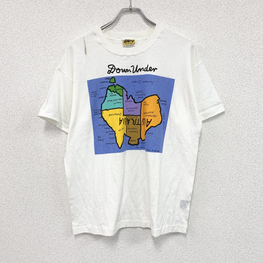 90s　Ken Done　ケンドーン　半袖プリントTシャツ　オーストラリア　地図　ヴィンテージ　白　ホワイト　Sサイズ