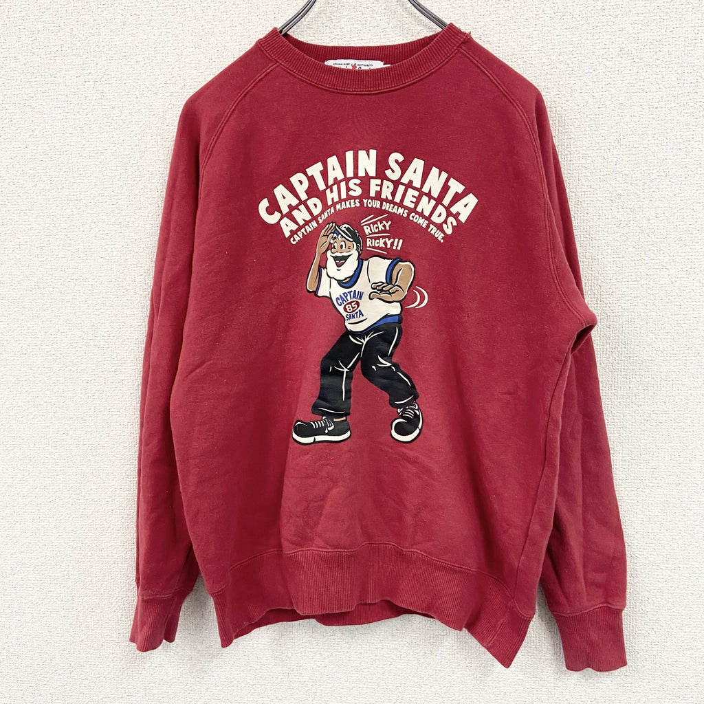 Captain Santa　キャプテン サンタ　スウェット/トレーナー　赤　レッド　Mサイズ