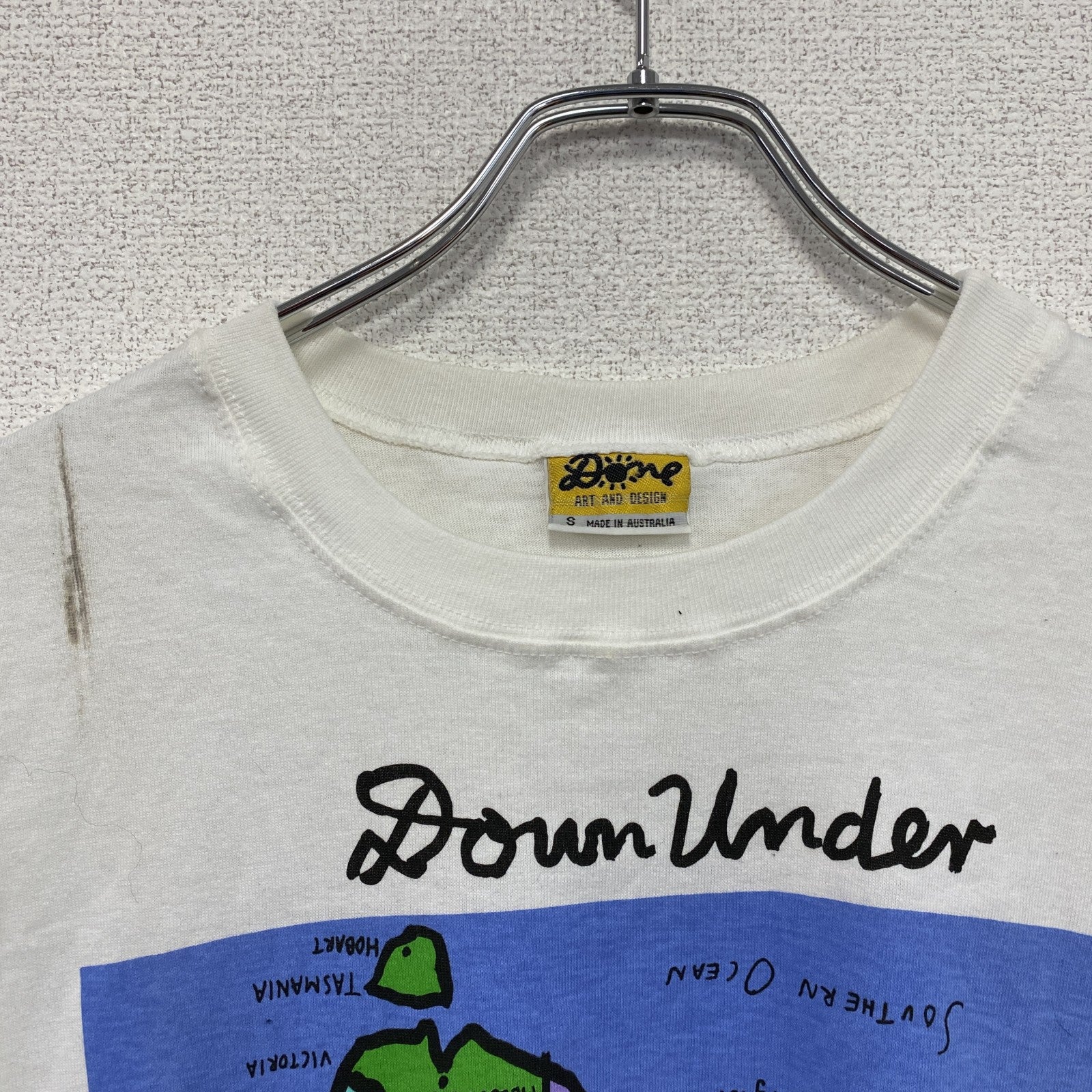 90s　Ken Done　ケンドーン　半袖プリントTシャツ　オーストラリア　地図　ヴィンテージ　白　ホワイト　Sサイズ
