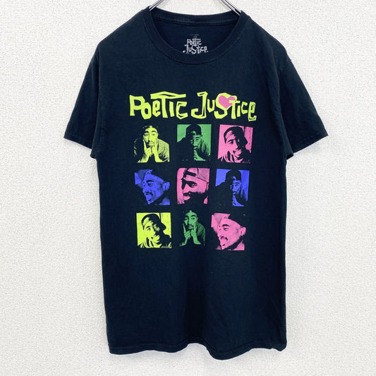 古着 used　POETIC JUSTICE　半袖フォトプリントムービーTシャツ　ラップT　映画　黒　ブラック　Sサイズ