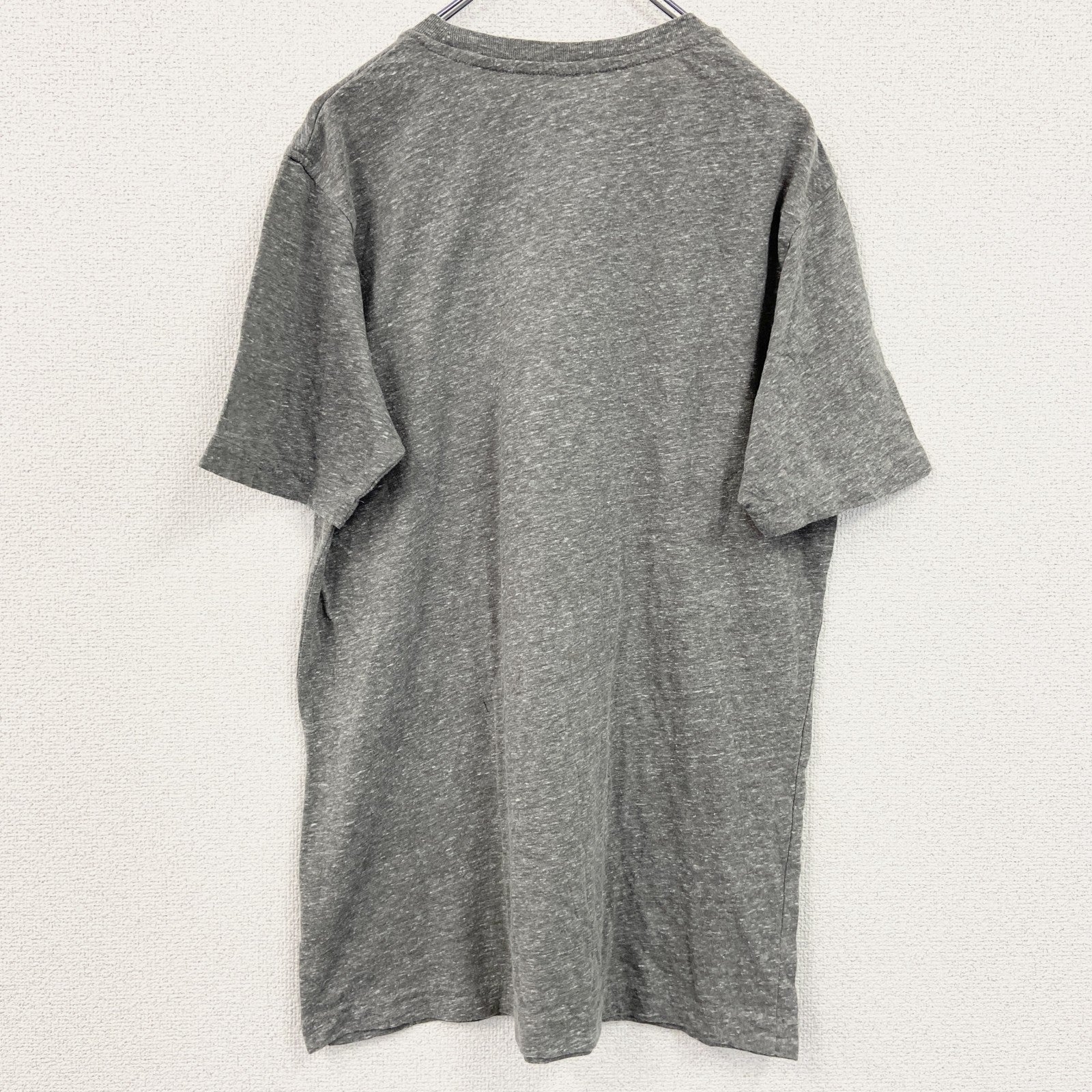 Champion　チャンピオン　半袖プリントTシャツ　3連プリント　クルーネック　現行　灰色　グレー　Lサイズ