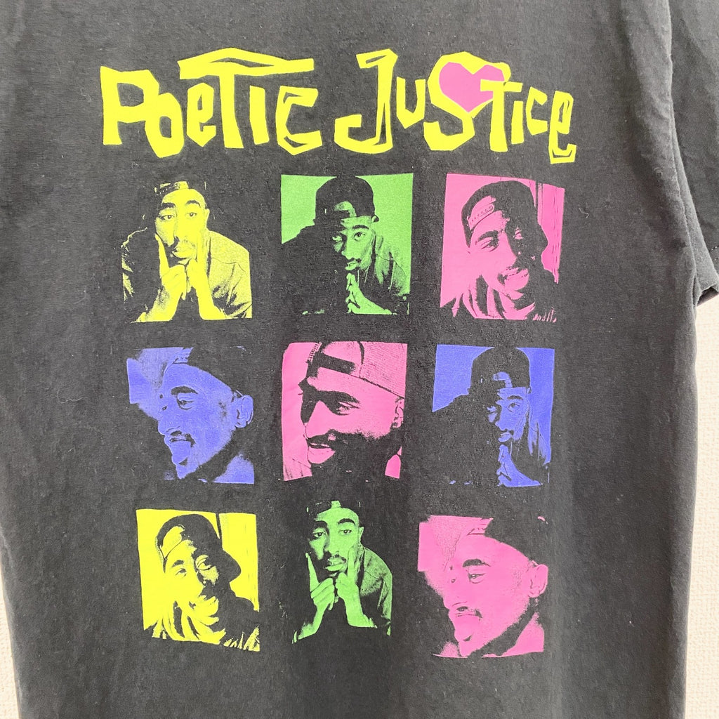 古着 used　POETIC JUSTICE　半袖フォトプリントムービーTシャツ　ラップT　映画　黒　ブラック　Sサイズ