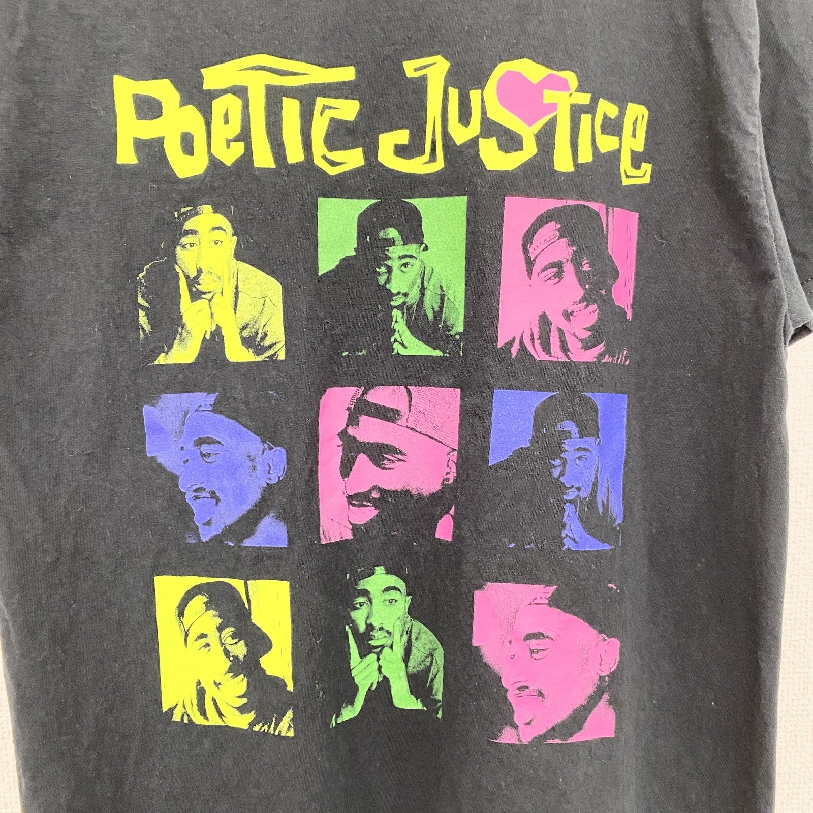 古着 used　POETIC JUSTICE　半袖フォトプリントムービーTシャツ　ラップT　映画　黒　ブラック　Sサイズ