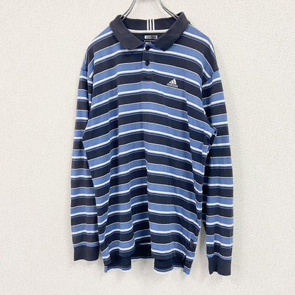 adidas　アディダス　ラガーシャツ　ボーダー柄　マルチカラー　XGサイズ
