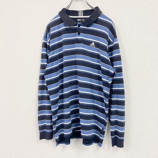 adidas　アディダス　ラガーシャツ　ボーダー柄　マルチカラー　XGサイズ