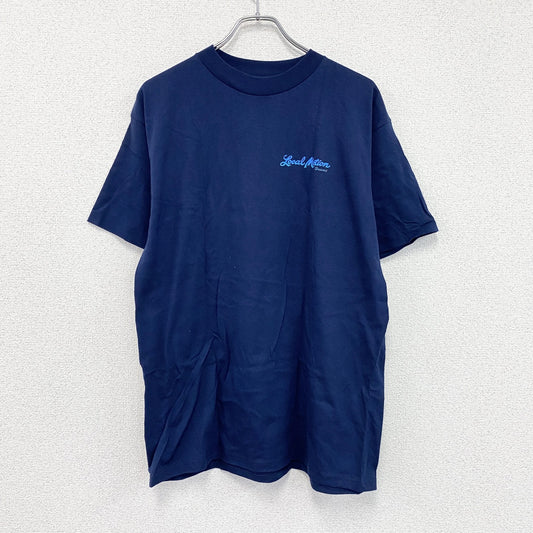 90s　Local Motion　ローカルモーション　半袖プリントTシャツ　シングルステッチ　花柄　紺　ネイビー　Lサイズ