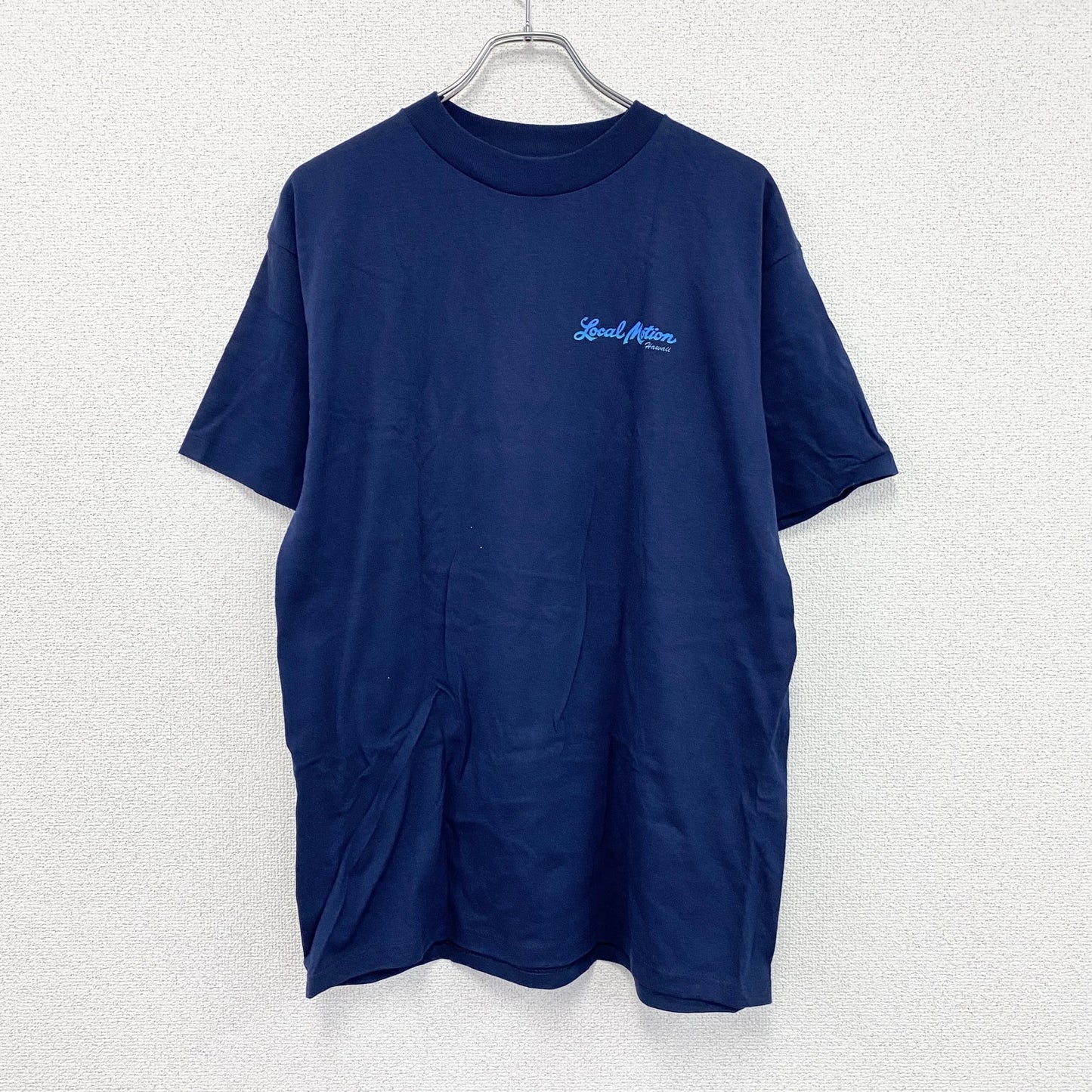 Local Motion　ローカルモーション　半袖プリントTシャツ　シングルステッチ　紺　ネイビー　Lサイズ