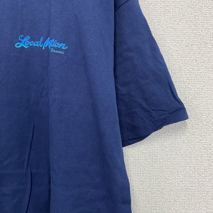 Local Motion　ローカルモーション　半袖プリントTシャツ　シングルステッチ　紺　ネイビー　Lサイズ