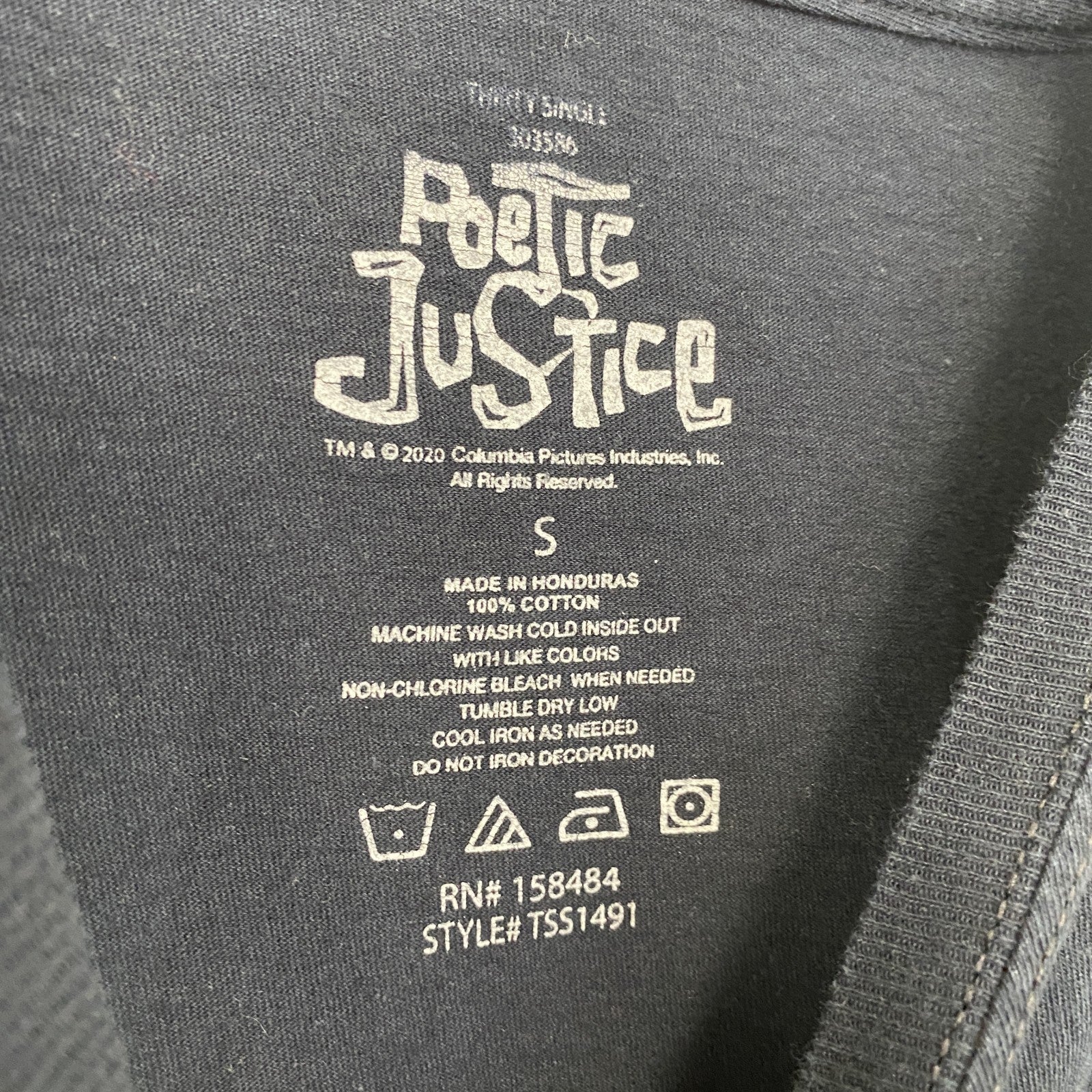 古着 used　POETIC JUSTICE　半袖フォトプリントムービーTシャツ　ラップT　映画　黒　ブラック　Sサイズ