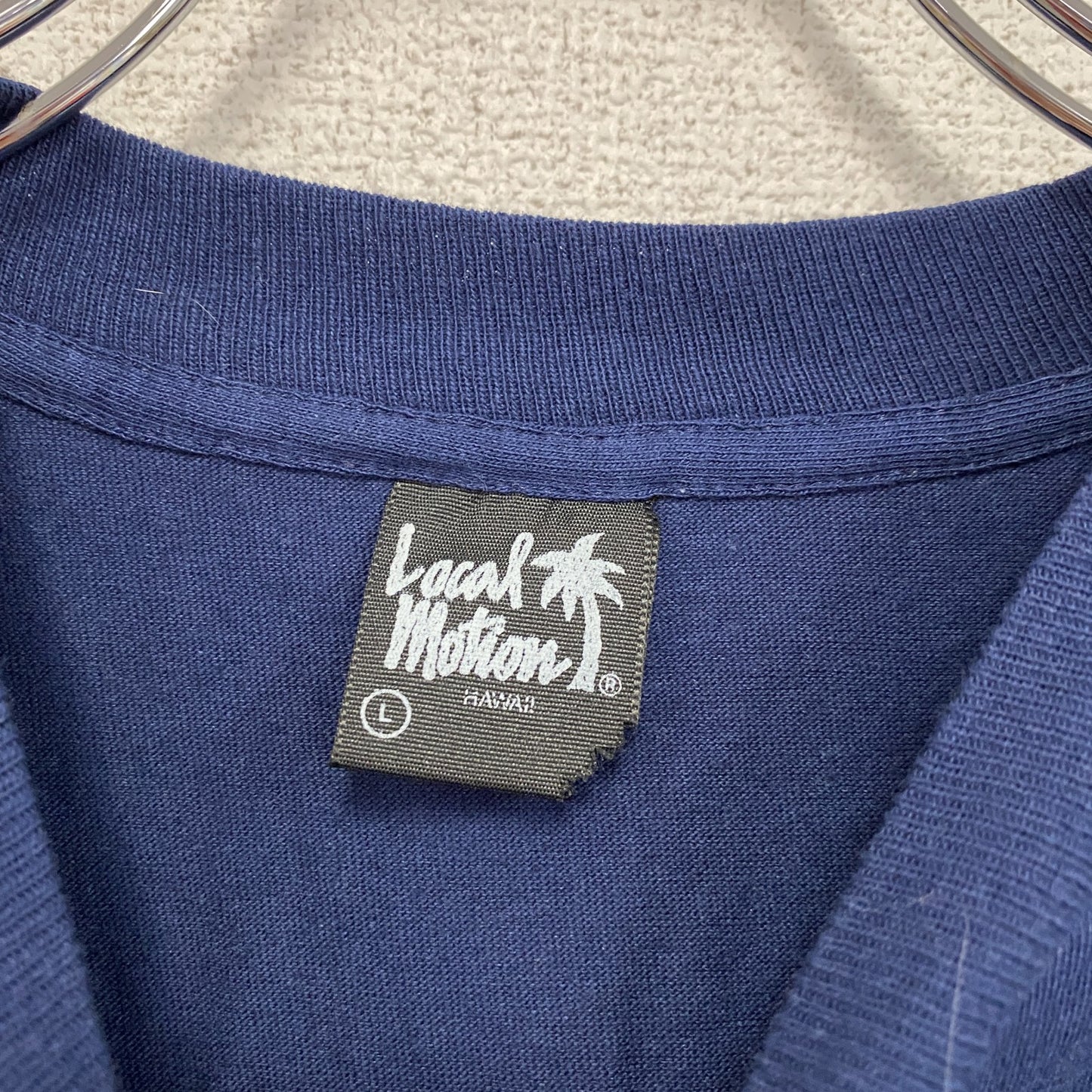 Local Motion　ローカルモーション　半袖プリントTシャツ　シングルステッチ　紺　ネイビー　Lサイズ