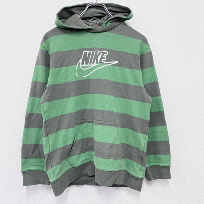 00s　NIKE　ナイキ　スウェットパーカー/フーディー　ヴィンテージ　ボーダー柄　緑　グリーン　灰色　グレー