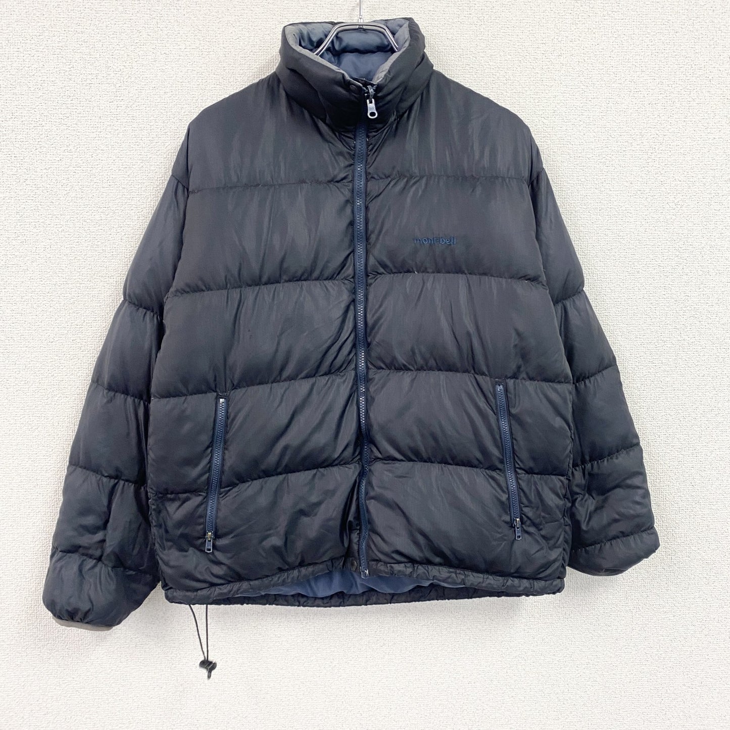 Mont-bell　モンベル　リバーシブルダウンジャケット　ダウン90％　紺　ネイビー　黒　ブラック　Mサイズ