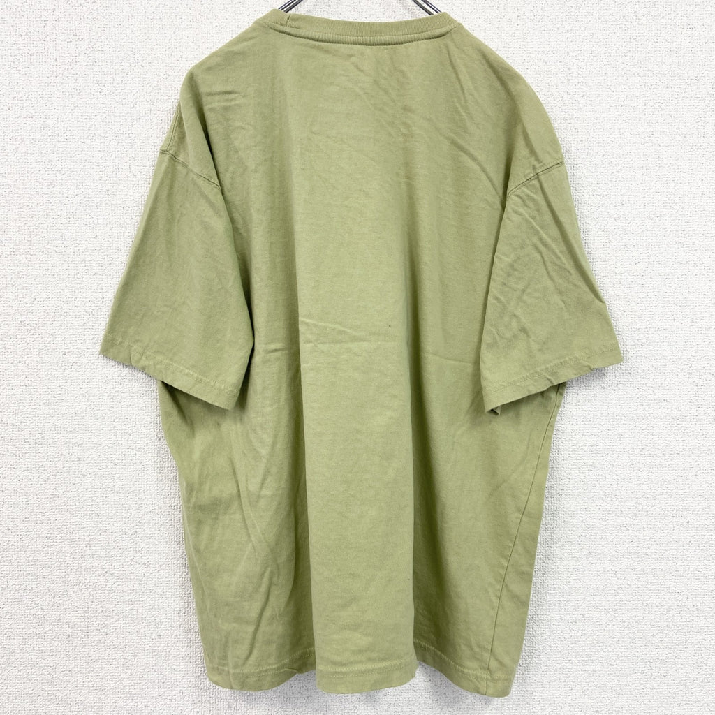 古着 used　puritan　半袖スポーツプリントTシャツ　レトロデザイン　ゴルフ　クルーネック　緑　グリーン　XL/XGサイズ