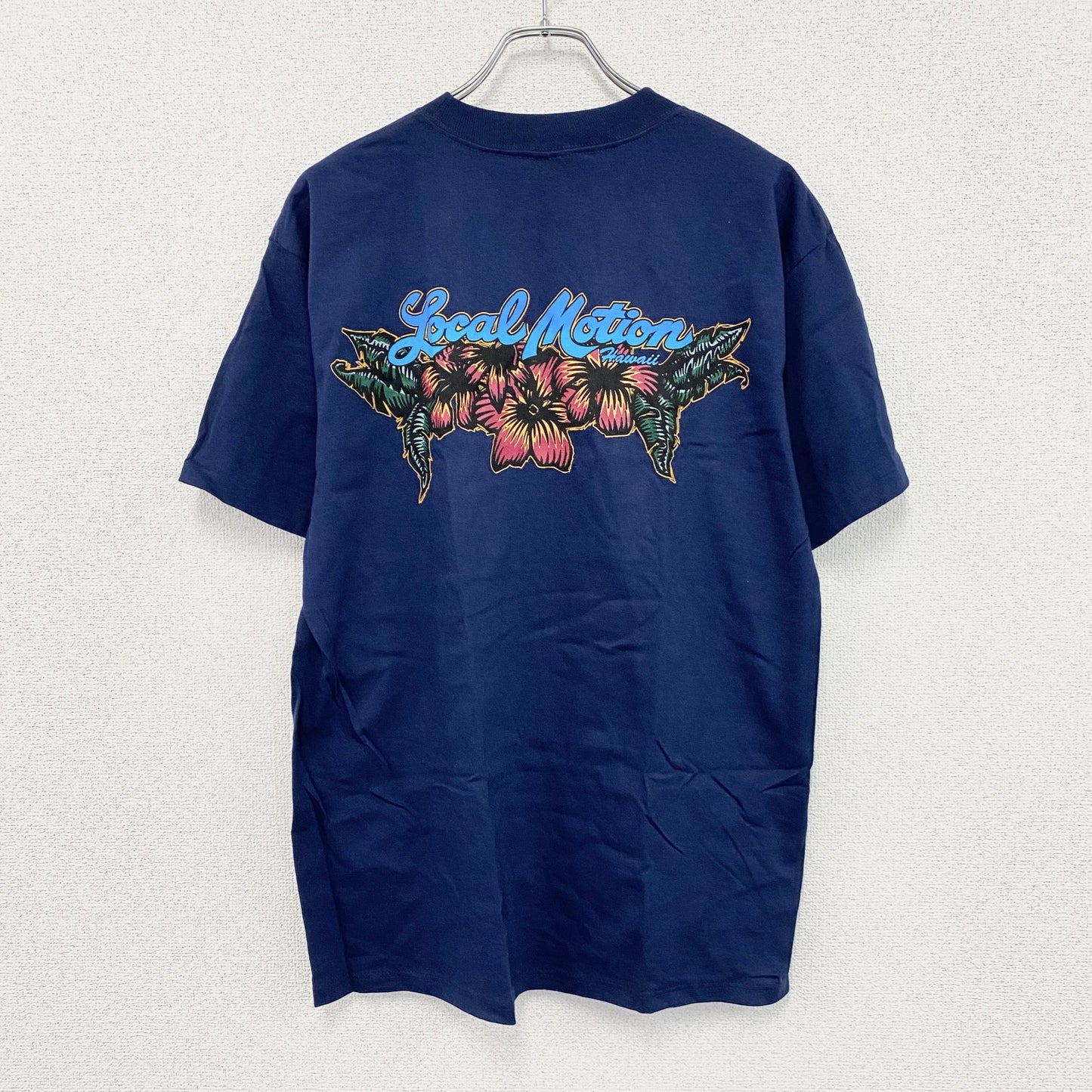 Local Motion　ローカルモーション　半袖プリントTシャツ　シングルステッチ　紺　ネイビー　Lサイズ