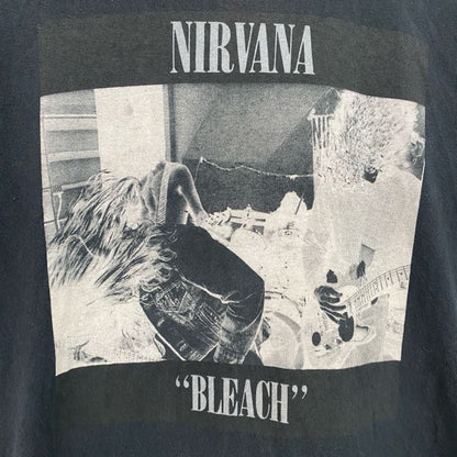 古着 used　NIVANA　BLEACH　半袖バンドプリントTシャツ　ロック　レトロデザイン　クルーネック　黒　ブラック　