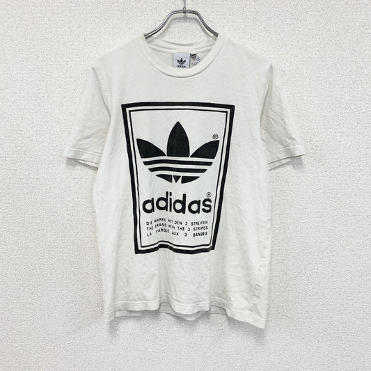 adidas　アディダス　半袖プリントTシャツ　トレフォイルロゴ　デカロゴ　白　ホワイト　Mサイズ