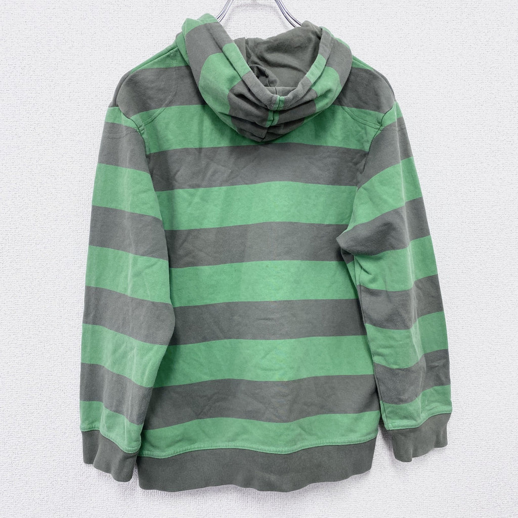 00s　NIKE　ナイキ　スウェットパーカー/フーディー　ヴィンテージ　ボーダー柄　緑　グリーン　灰色　グレー
