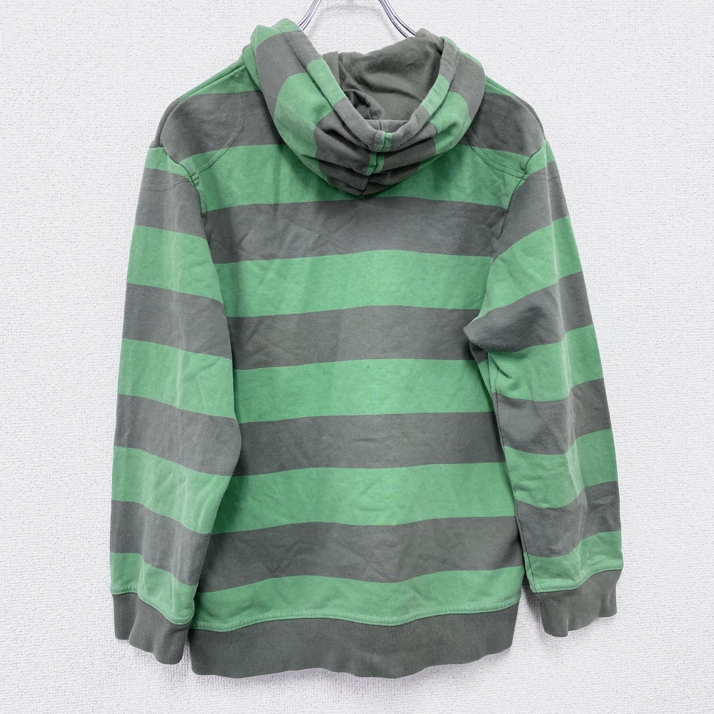 00s　NIKE　ナイキ　スウェットパーカー/フーディー　ヴィンテージ　ボーダー柄　緑　グリーン　灰色　グレー