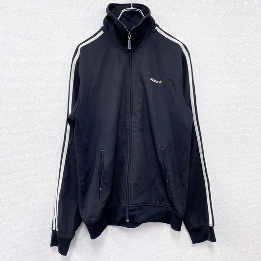 adidas　アディダス　トラックジャケット/ジャージ　トレフォイルロゴ　黒　ブラック　Lサイズ