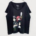 古着 used　黒執事　Black Butler　セバスチャン　メキシコ製　半袖キャラクタープリントTシャツ　Vネック　ブラック