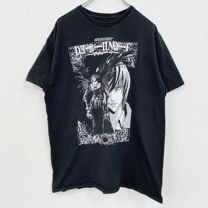古着 used　デスノート　DEATH NOTE　半袖アニメプリントTシャツ　レトロ　クルーネック　黒　ブラック　Lサイズ　