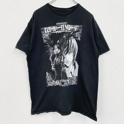 古着 used　デスノート　DEATH NOTE　半袖アニメプリントTシャツ　レトロ　クルーネック　黒　ブラック　Lサイズ　