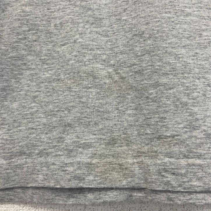 古着 used　Champion　チャンピオン　長袖カレッジプリントTシャツ　レトロデザイン　クルーネック　グレー　灰　Sサイズ
