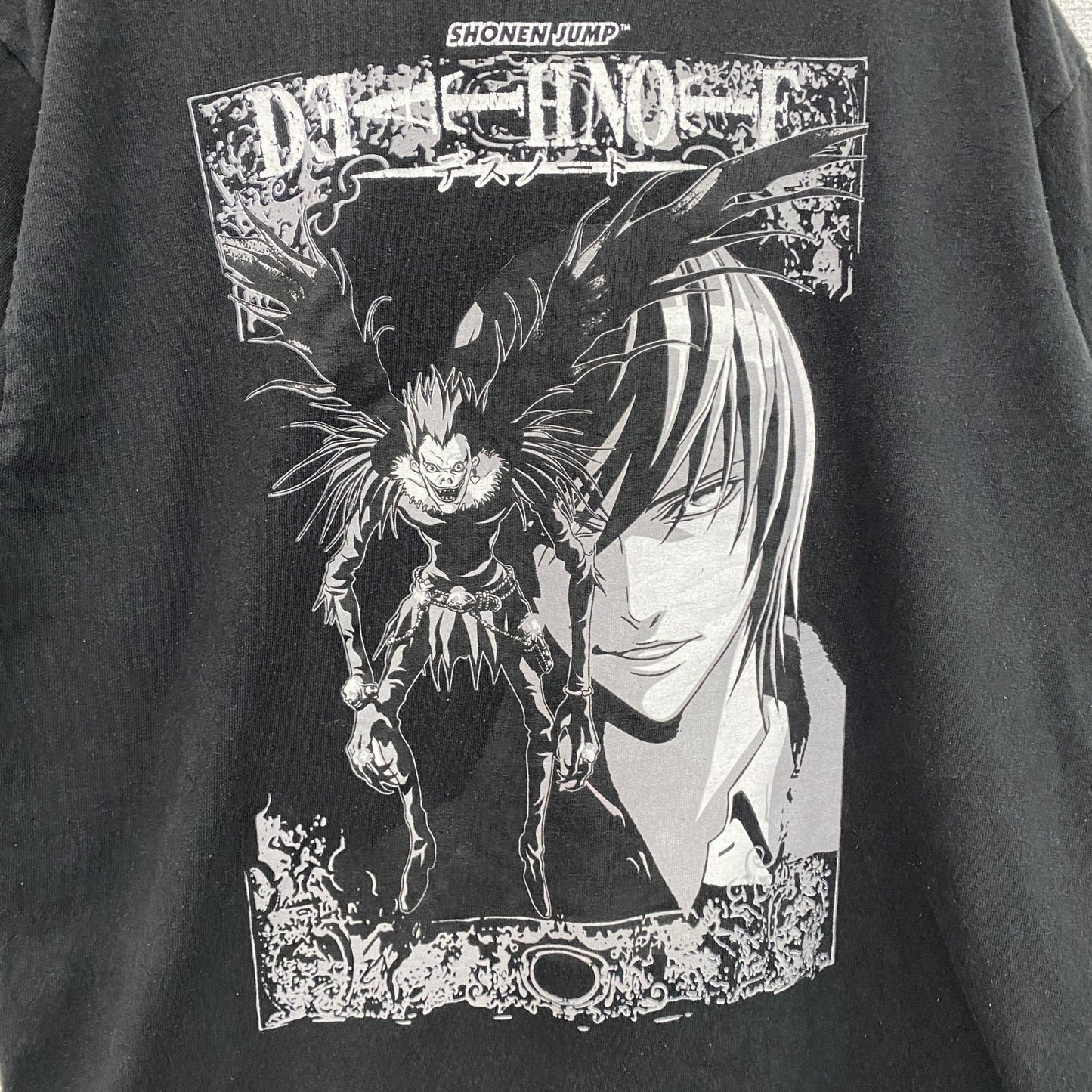 古着 used　デスノート　DEATH NOTE　半袖アニメプリントTシャツ　レトロ　クルーネック　黒　ブラック　Lサイズ　