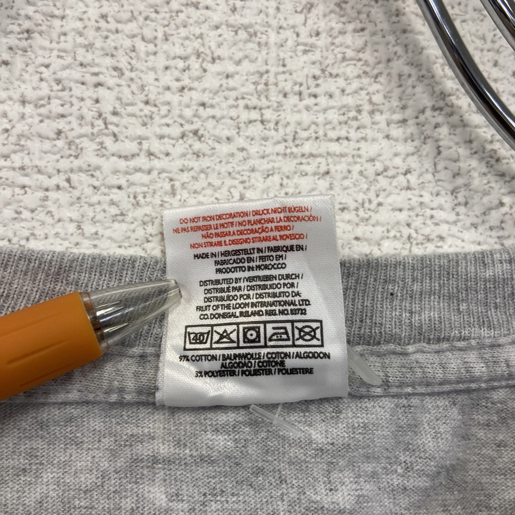 古着 used　FRUIT OF THE LOOM　半袖プリントTシャツ　アイルランド　クルーネック　レトロ　グレー　XLサイズ