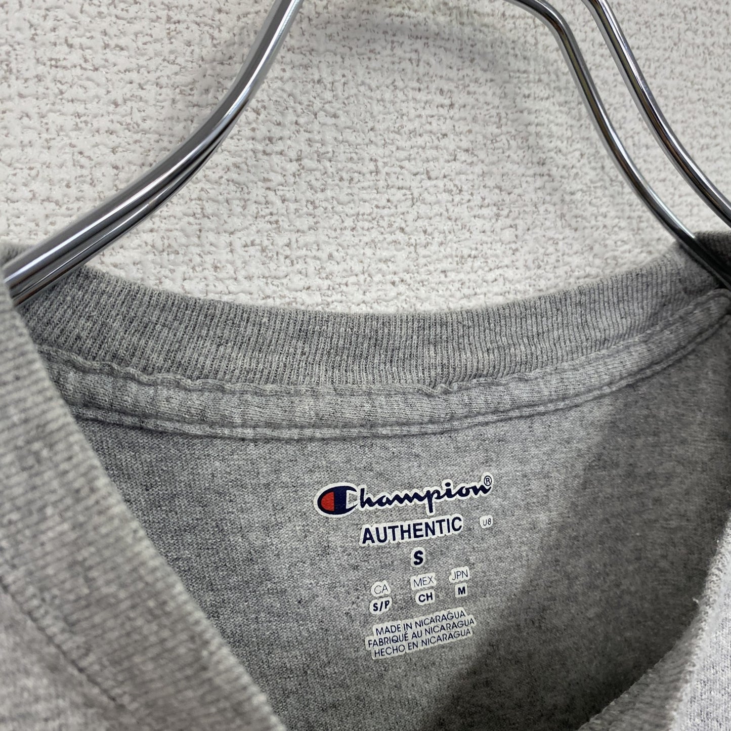 古着 used　Champion　チャンピオン　半袖プリントTシャツ　パデュー大学　レトロ　クルーネック　灰　グレー　Sサイズ