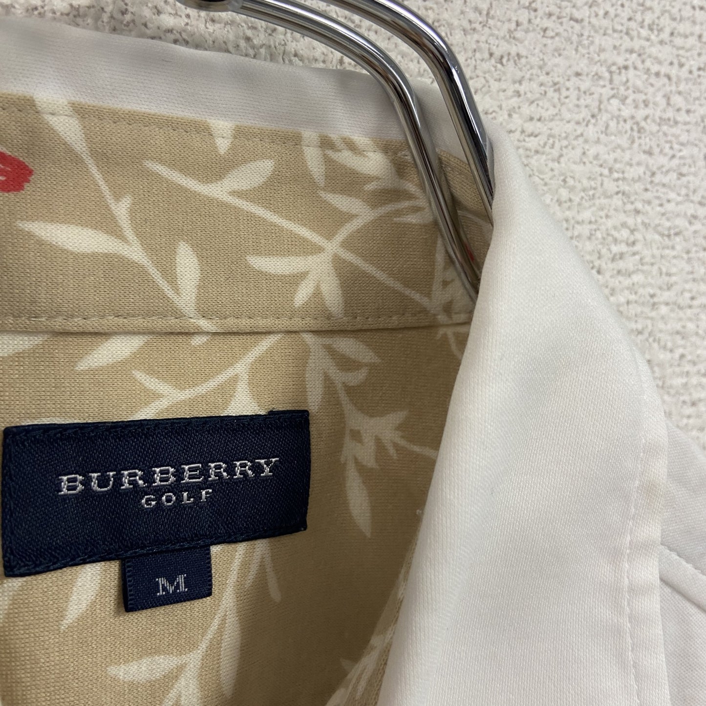 BURBERRY　バーバリー　半袖ハーフボタンシャツ　白　ホワイト　Mサイズ