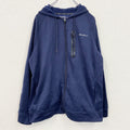古着 used　Eddie Bauer　長袖フルジップパーカー　裏ボア　レトロデザイン　フード　紺　ネイビー　Mサイズ