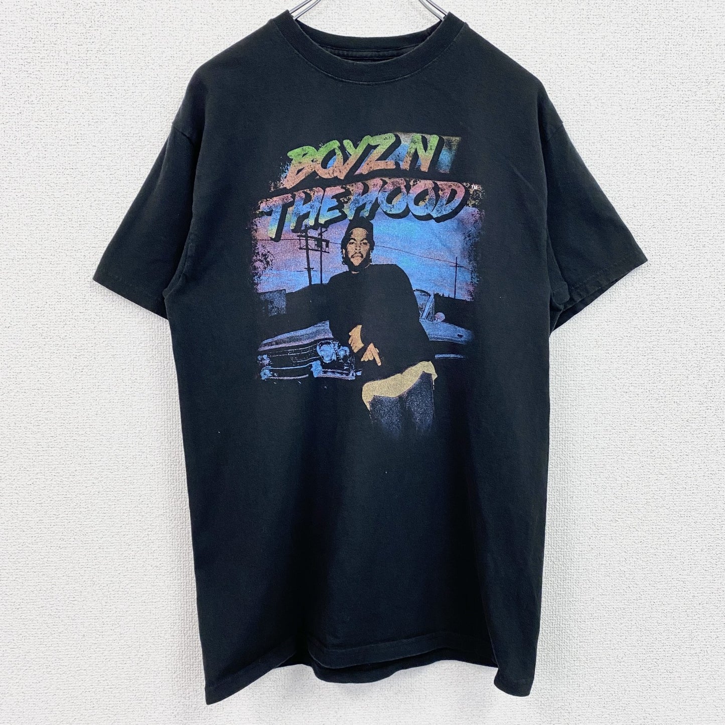 古着 used　ボーイズン・ザ・フッド　半袖ムービープリントTシャツ　映画　レトロデザイン　クルーネック　黒　ブラック　Mサイズ