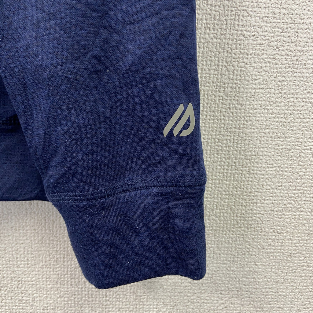 古着 used　Eddie Bauer　長袖フルジップパーカー　裏ボア　レトロデザイン　フード　紺　ネイビー　Mサイズ