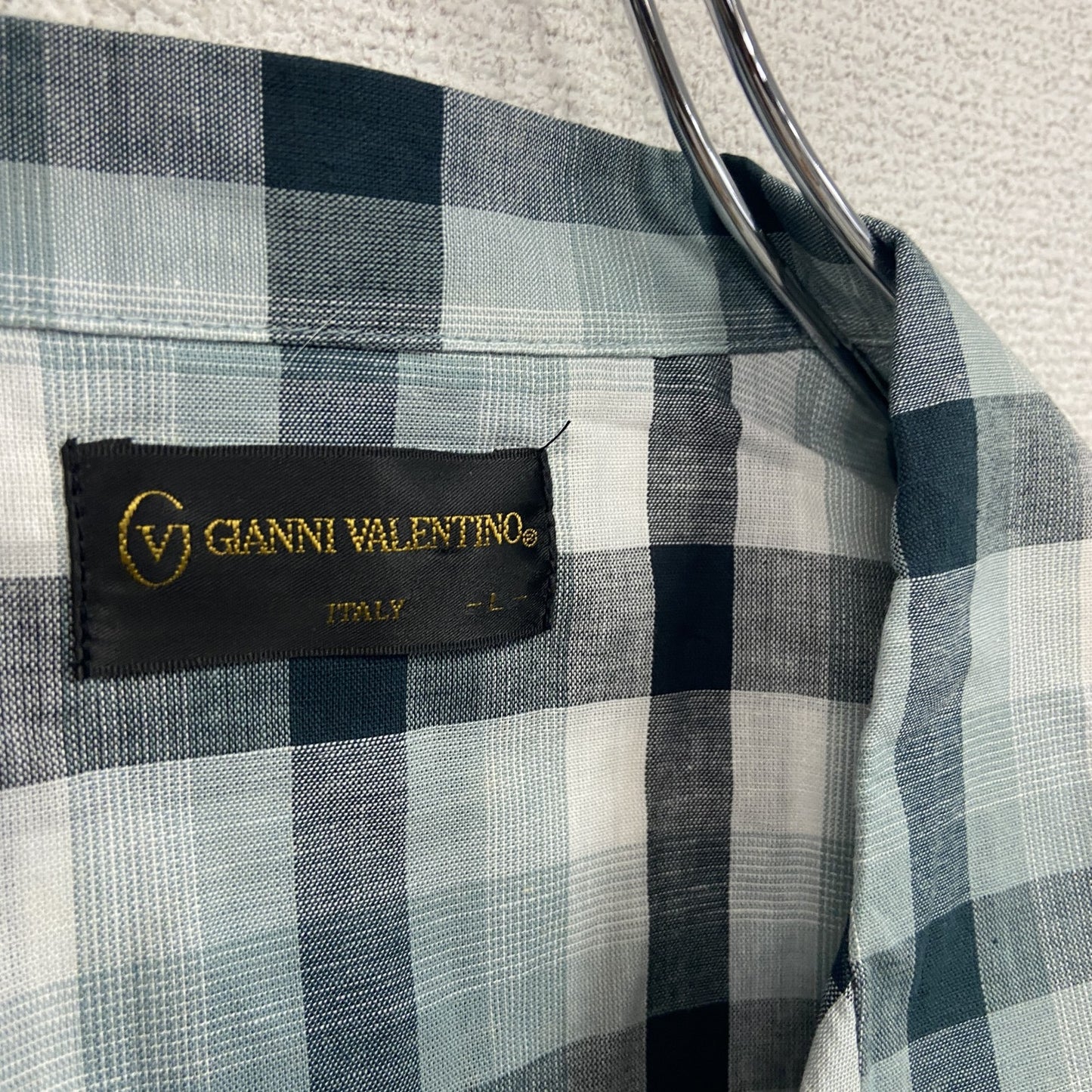 GIANNI VALENTINO　ジャンニ バレンティノ　半袖シャツ　チェック柄　マルチカラー　Lサイズ