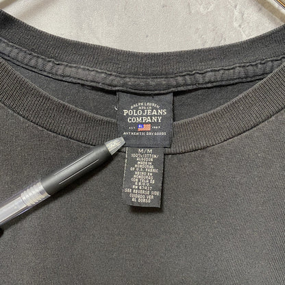 古着 used　POLOJEANS　ポロジーンズ　半袖プリントTシャツ　クルーネック　黒　ブラック　春夏服　Mサイズ