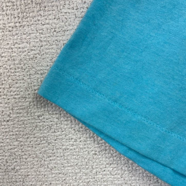 古着 used　80s　FRUIT OF THE LOOM　半袖プリントTシャツ　クルーネック　水色　ライトブルー　XLサイズ