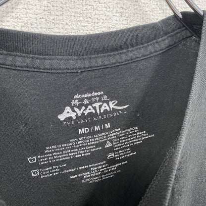 古着 used　アバター 伝説の少年アン　AVATAR　半袖アニメプリントTシャツ　レトロ　クルーネック　黒　ブラック　Mサイズ