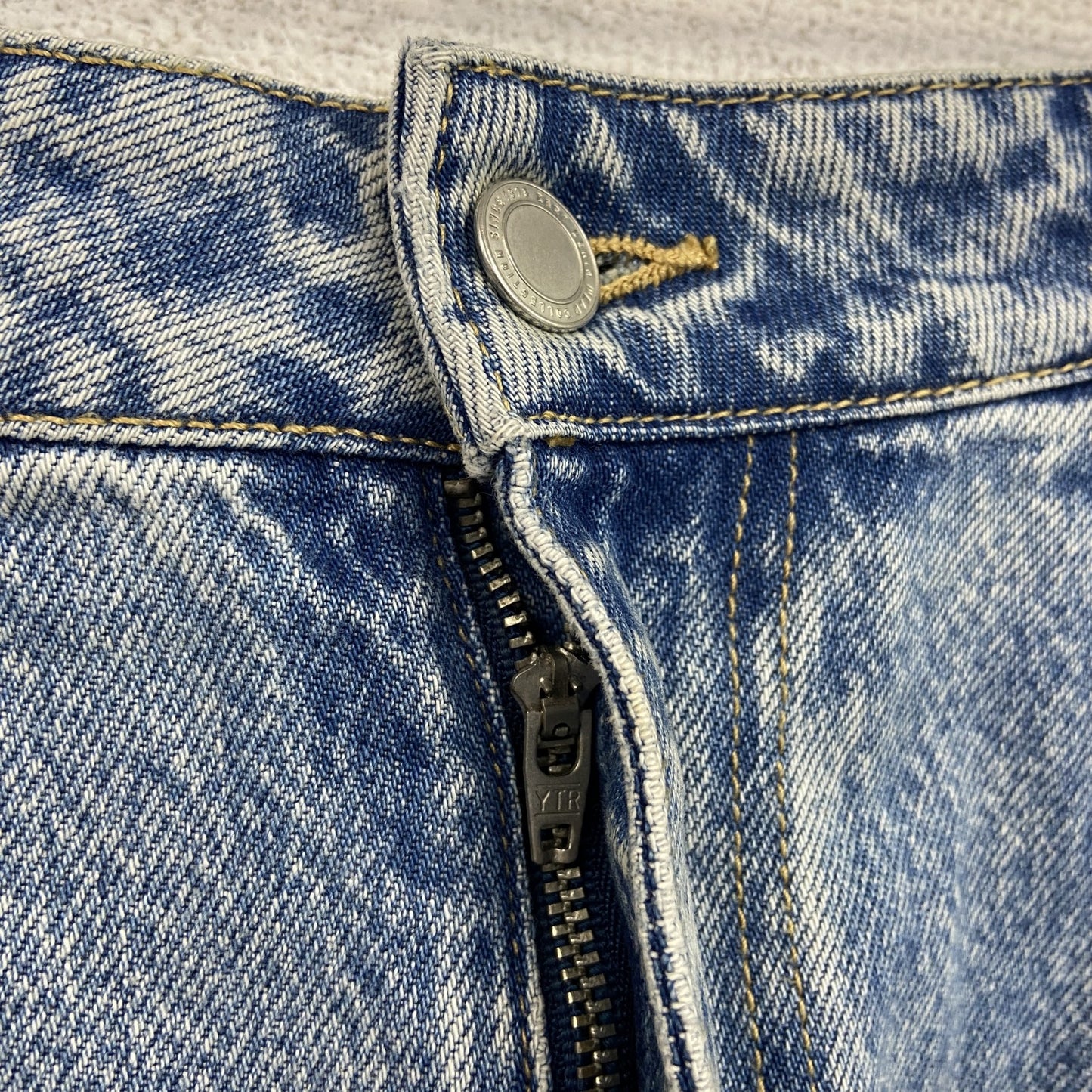 ZARA　ザラ　ダメージデニムスカート　スリット入り　インディゴ　Lサイズ　