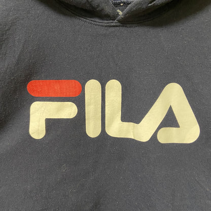 FILA　フィラ　スウェットパーカー/フーディー　デカロゴ　スポーツミックス　ビッグシルエット　紺　ネイビー　Sサイズ