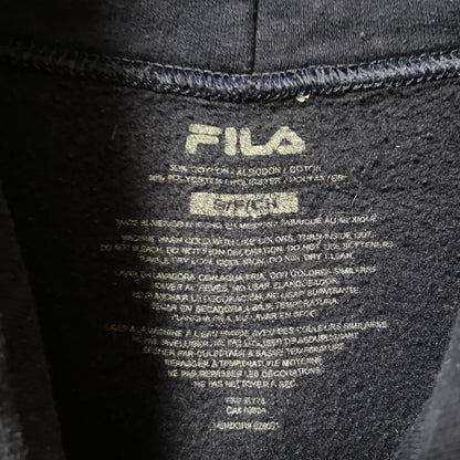 FILA　フィラ　スウェットパーカー/フーディー　デカロゴ　スポーツミックス　ビッグシルエット　紺　ネイビー　Sサイズ